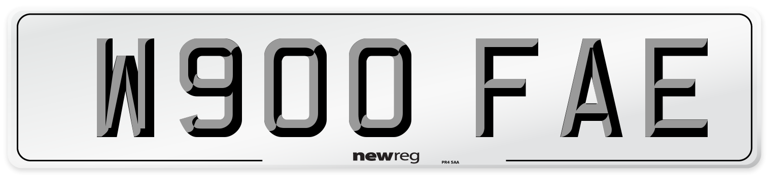 W900 FAE Number Plate from New Reg